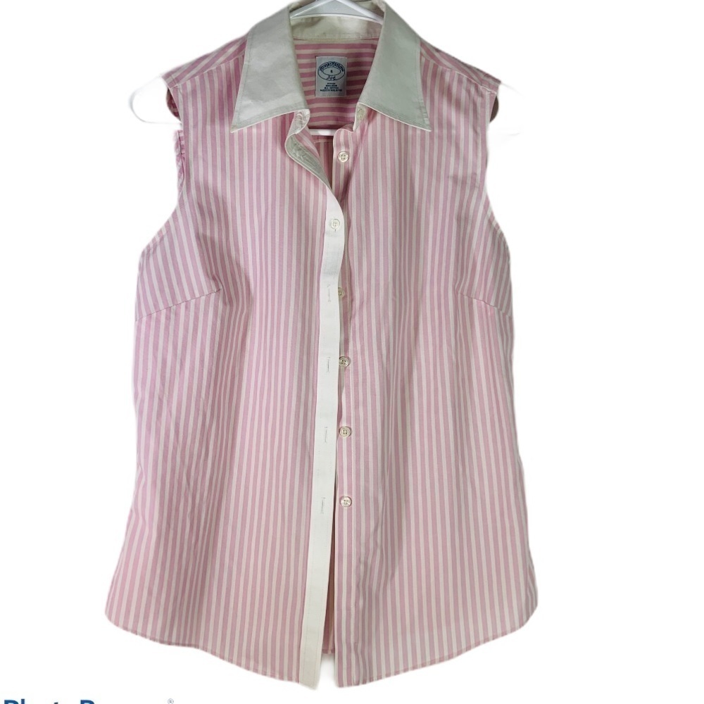 brooks brother sleeveless button down shirt